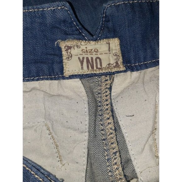 Denim Mini Skirt Size 7 Y2K Back Slit Pockets Silver Buttons Retro Streetwear - Picture 4 of 5